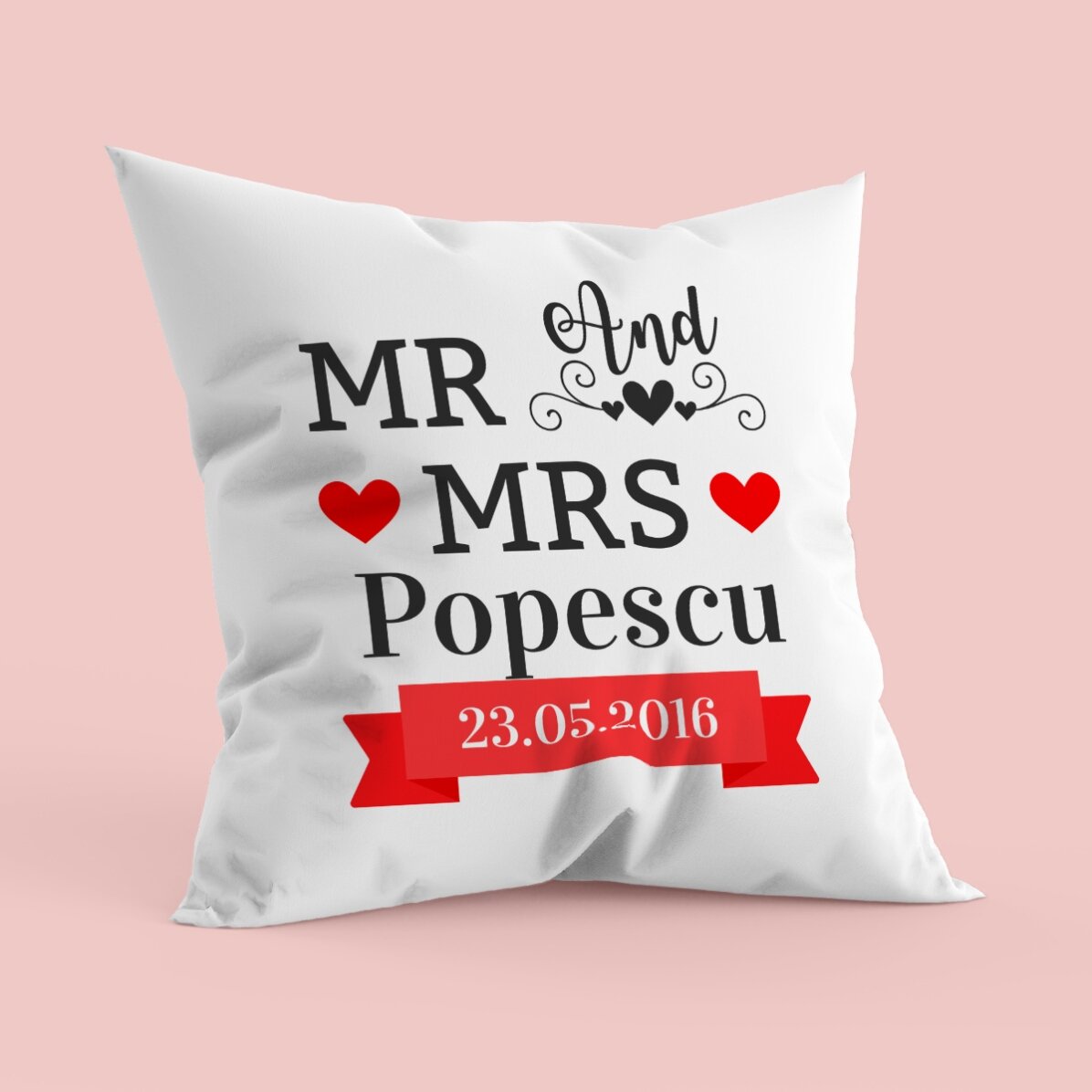 Cuscino personalizzato per coppie - Mr and Mrs
