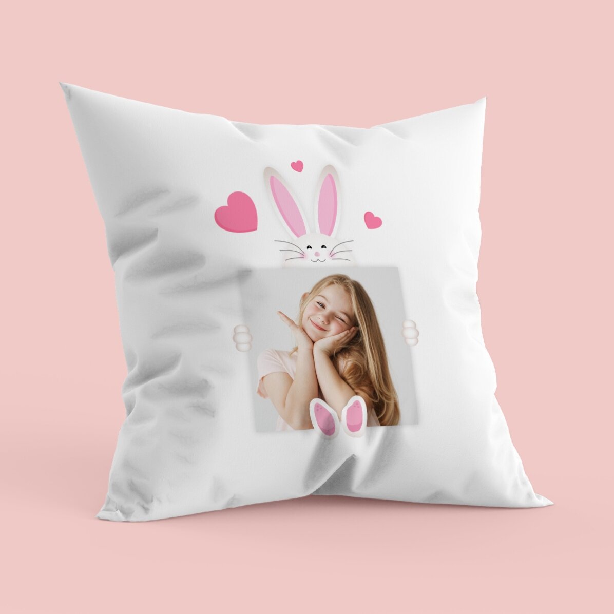 Cuscino personalizzato con foto - Il simpatico coniglietto