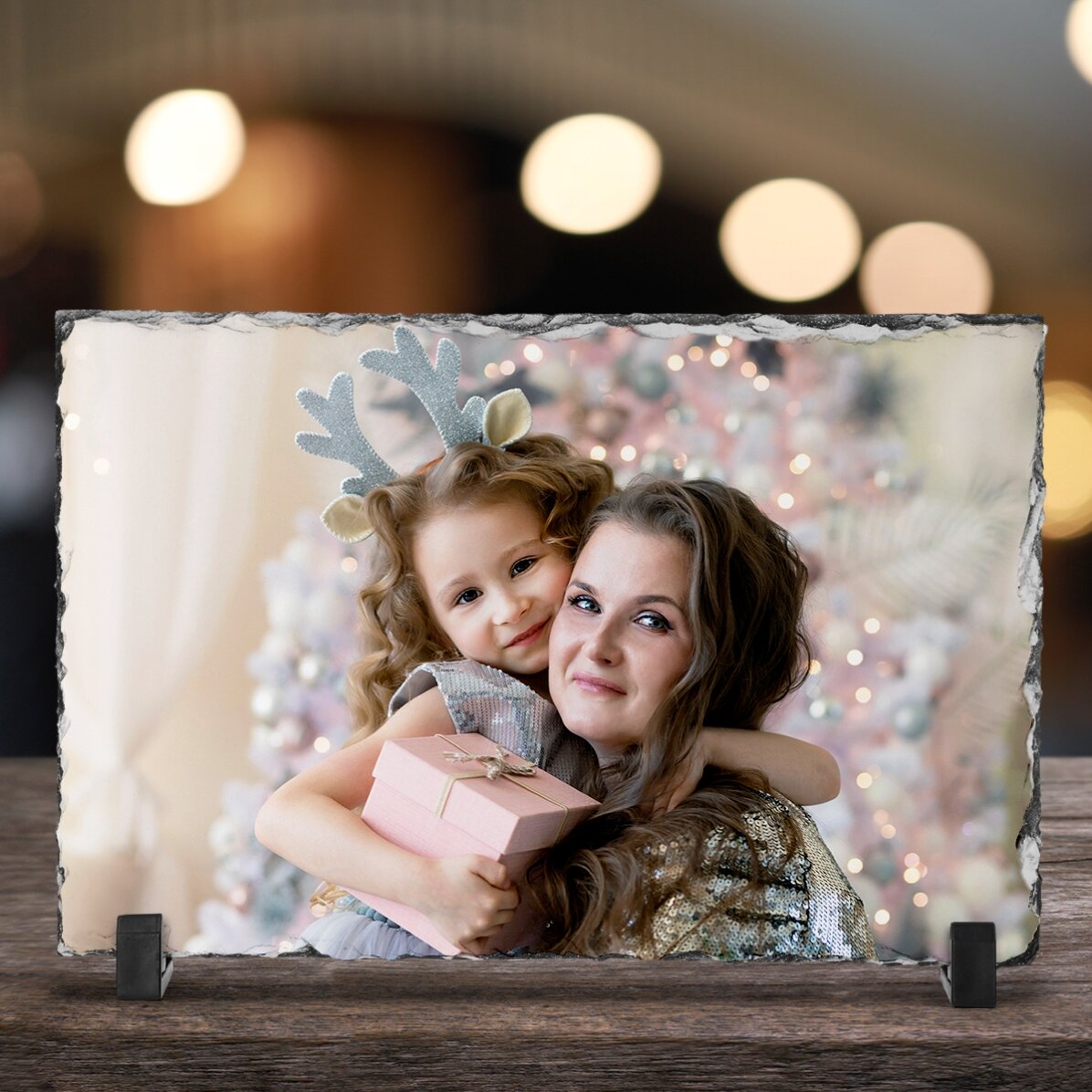 Tavola di ardesia personalizzata con una foto