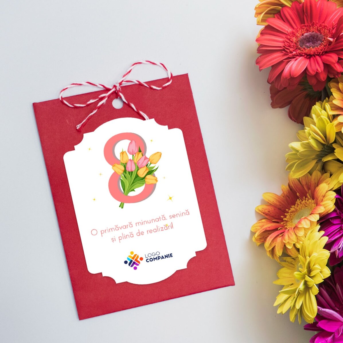 Bustina di semi di fiori personalizzata con logo e messaggio - 8 marzo