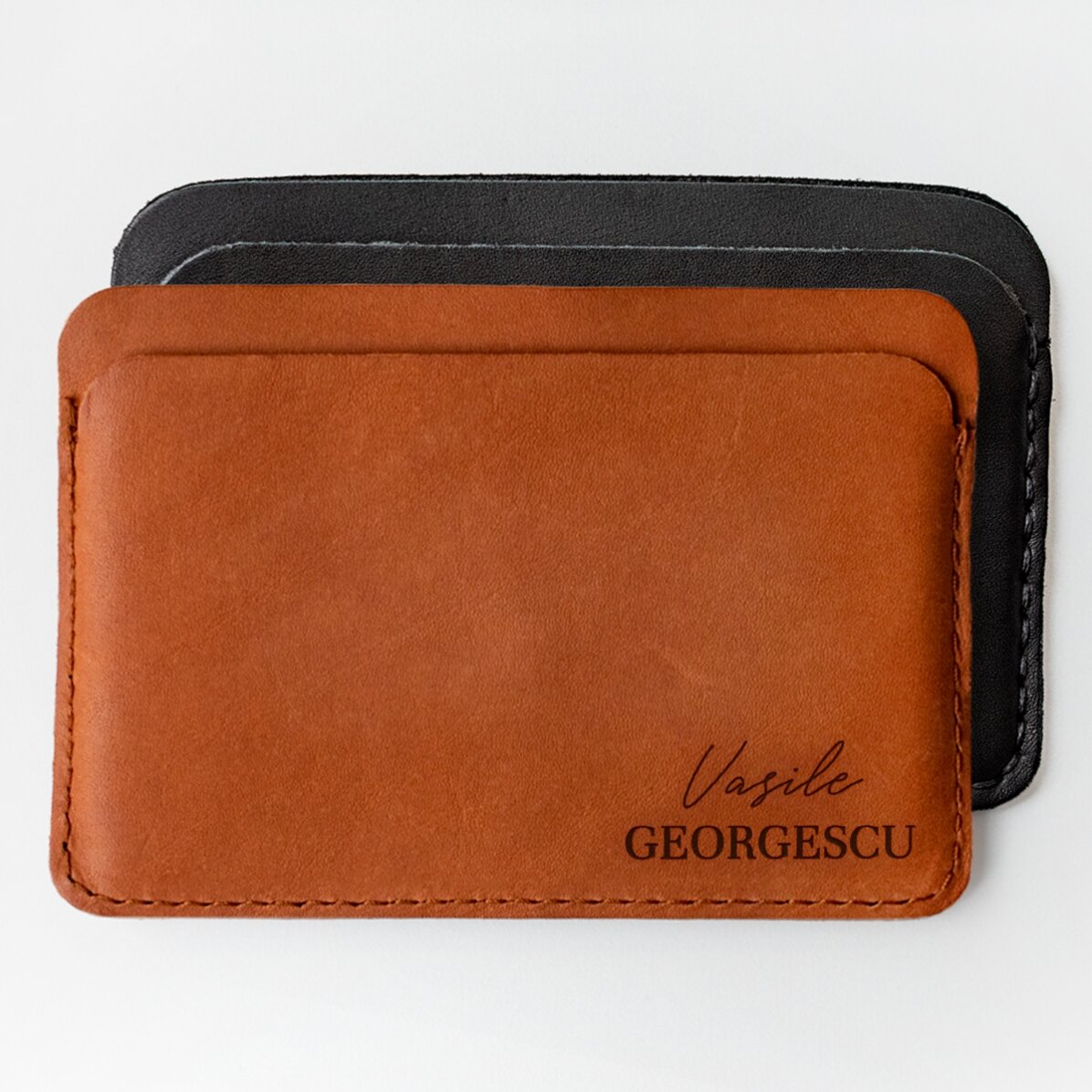 Portafoglio in pelle personalizzato con 2 nomi