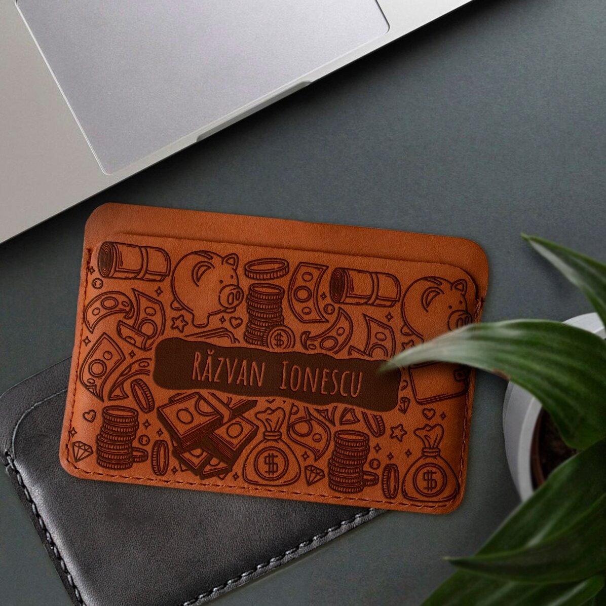 Portafoglio in pelle personalizzato con nome - Money Maker