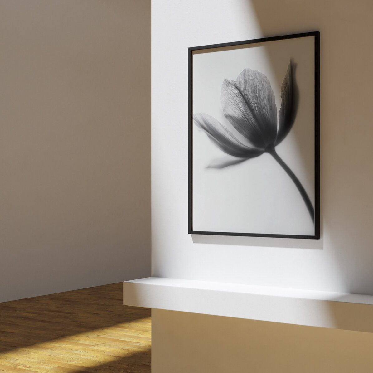 Poster con fiore in bianco e nero