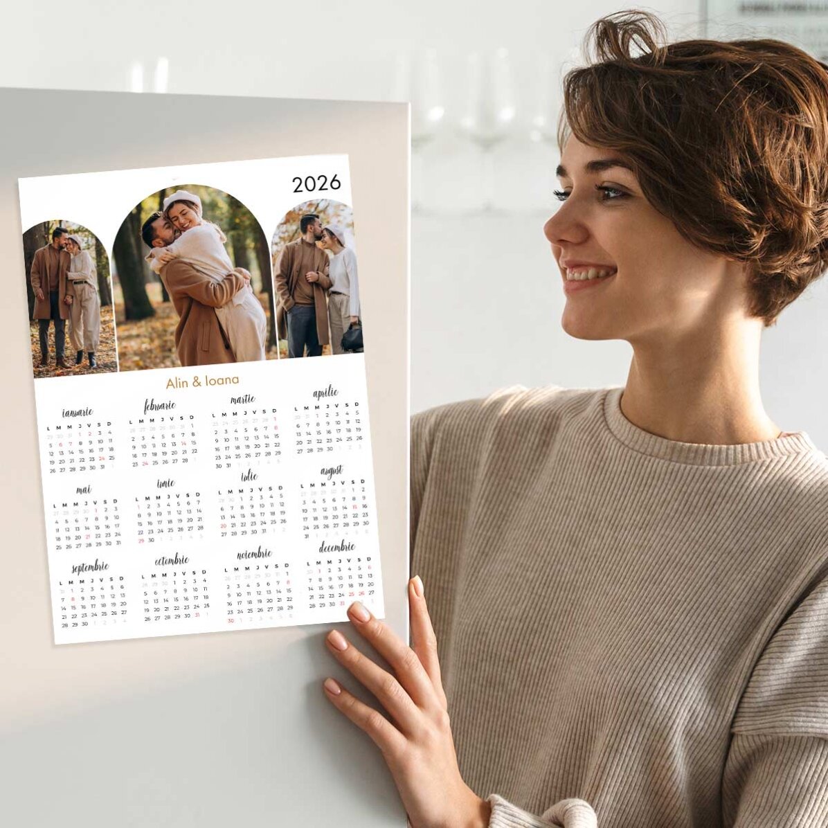 Calendario personalizzato con 3 foto e nome