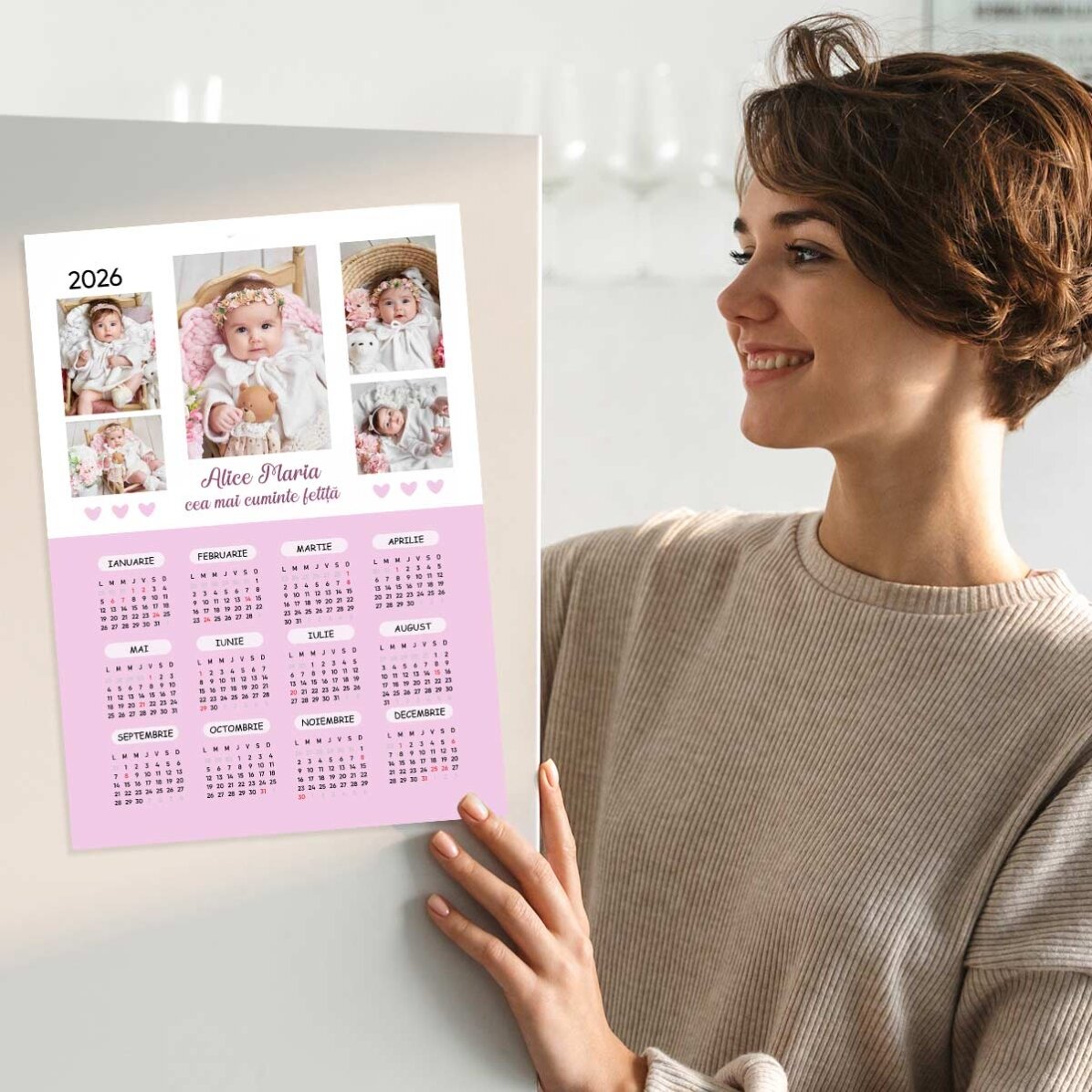 Calendario personalizzato con 5 foto e testo - Baby