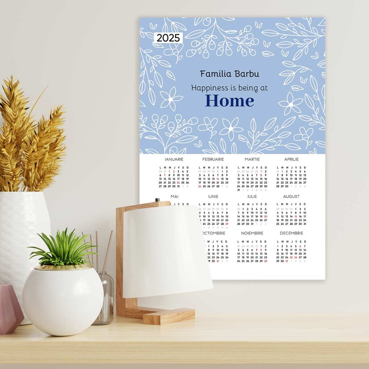 Calendario personalizzato con messaggio