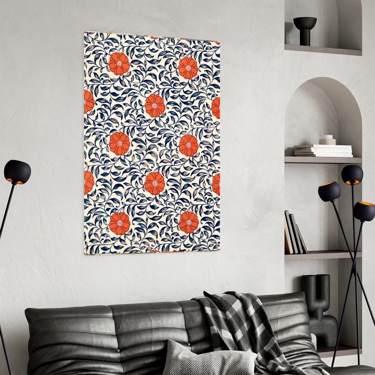 Poster con fiori cinesi rossi