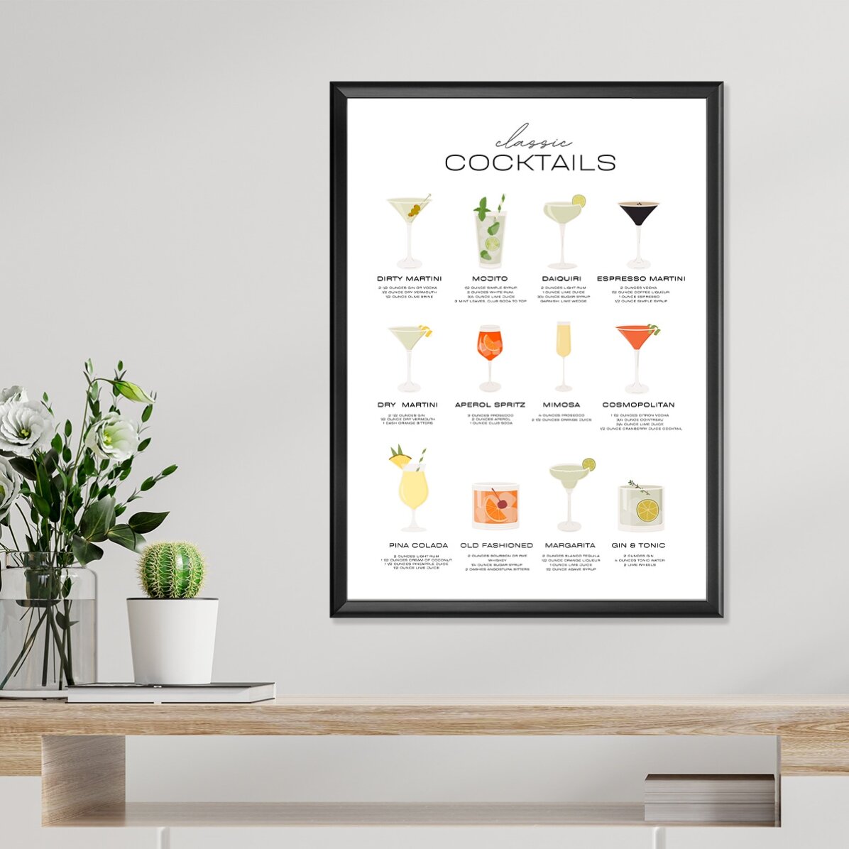 Poster Menu dei cocktail