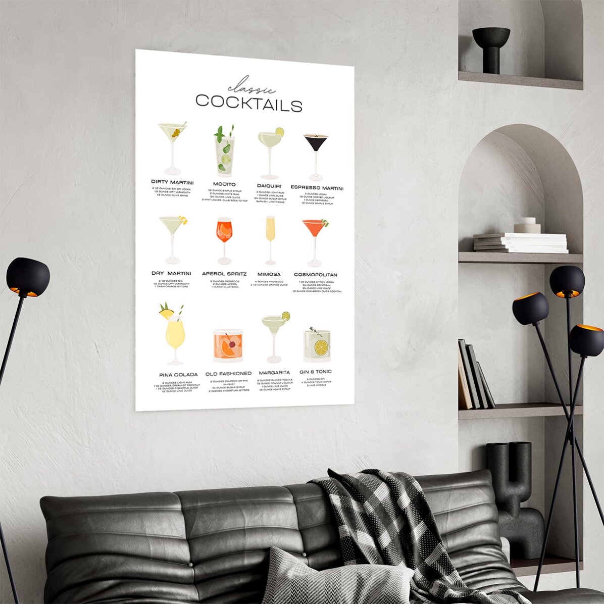 Poster Menu dei cocktail