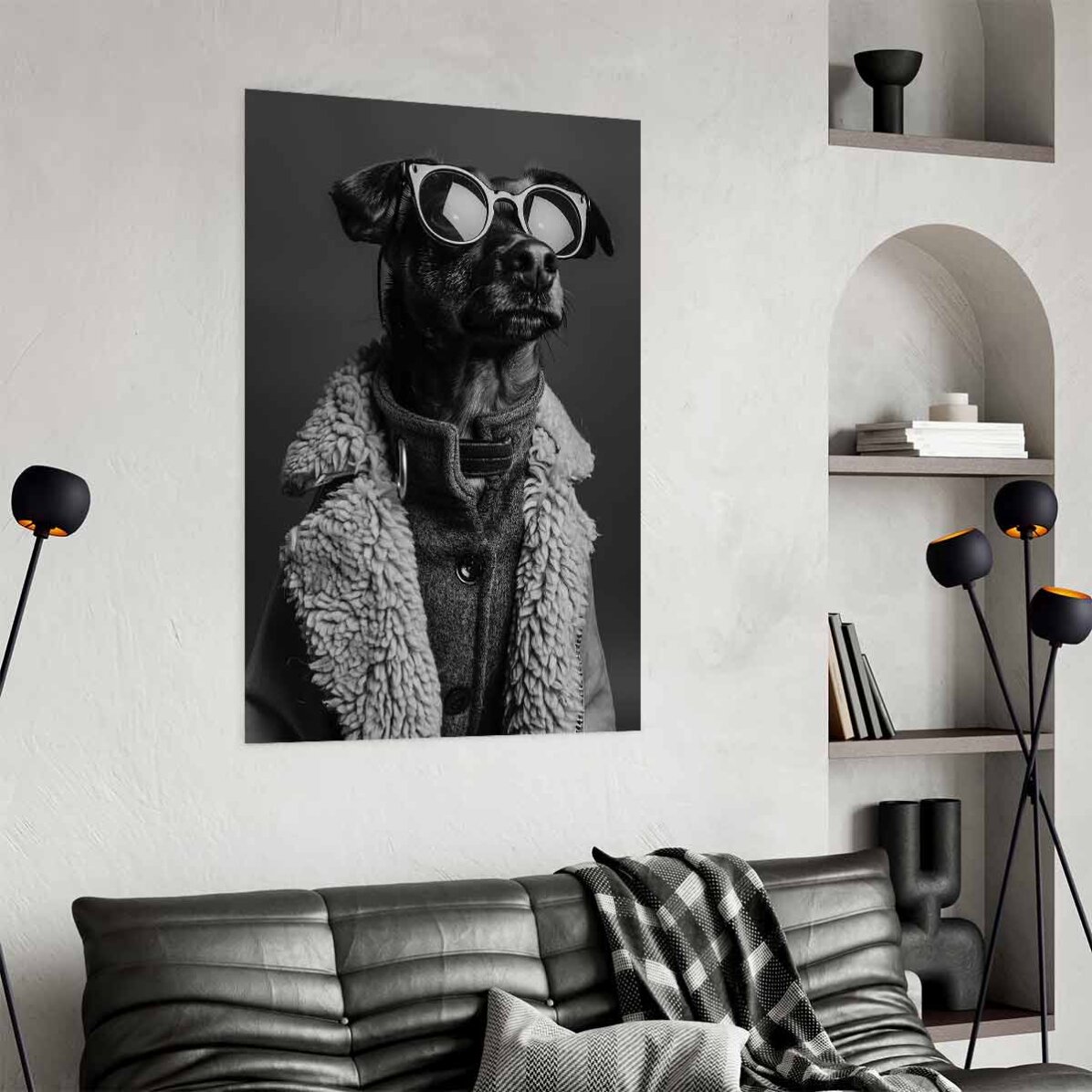 Poster con un cane