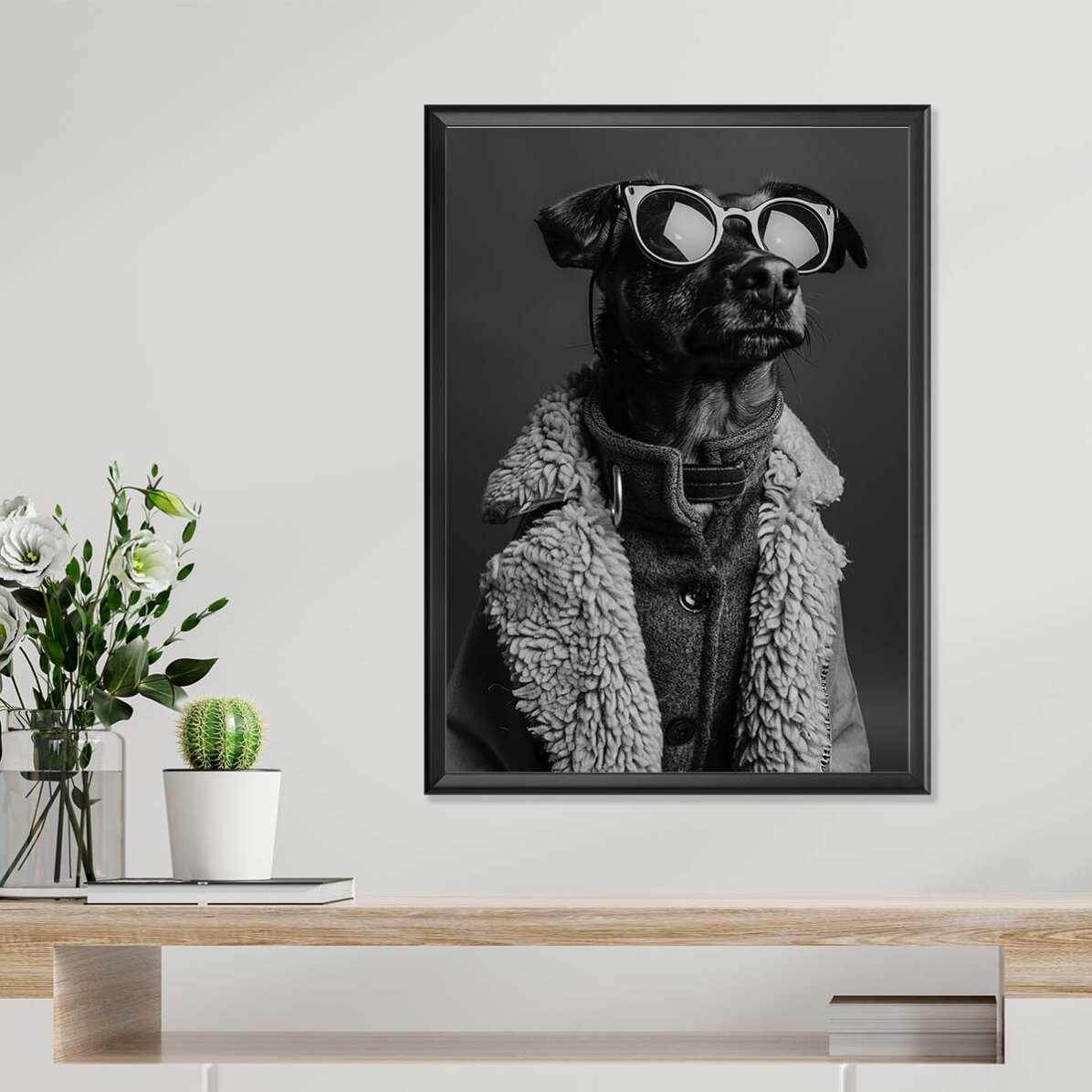 Poster con un cane