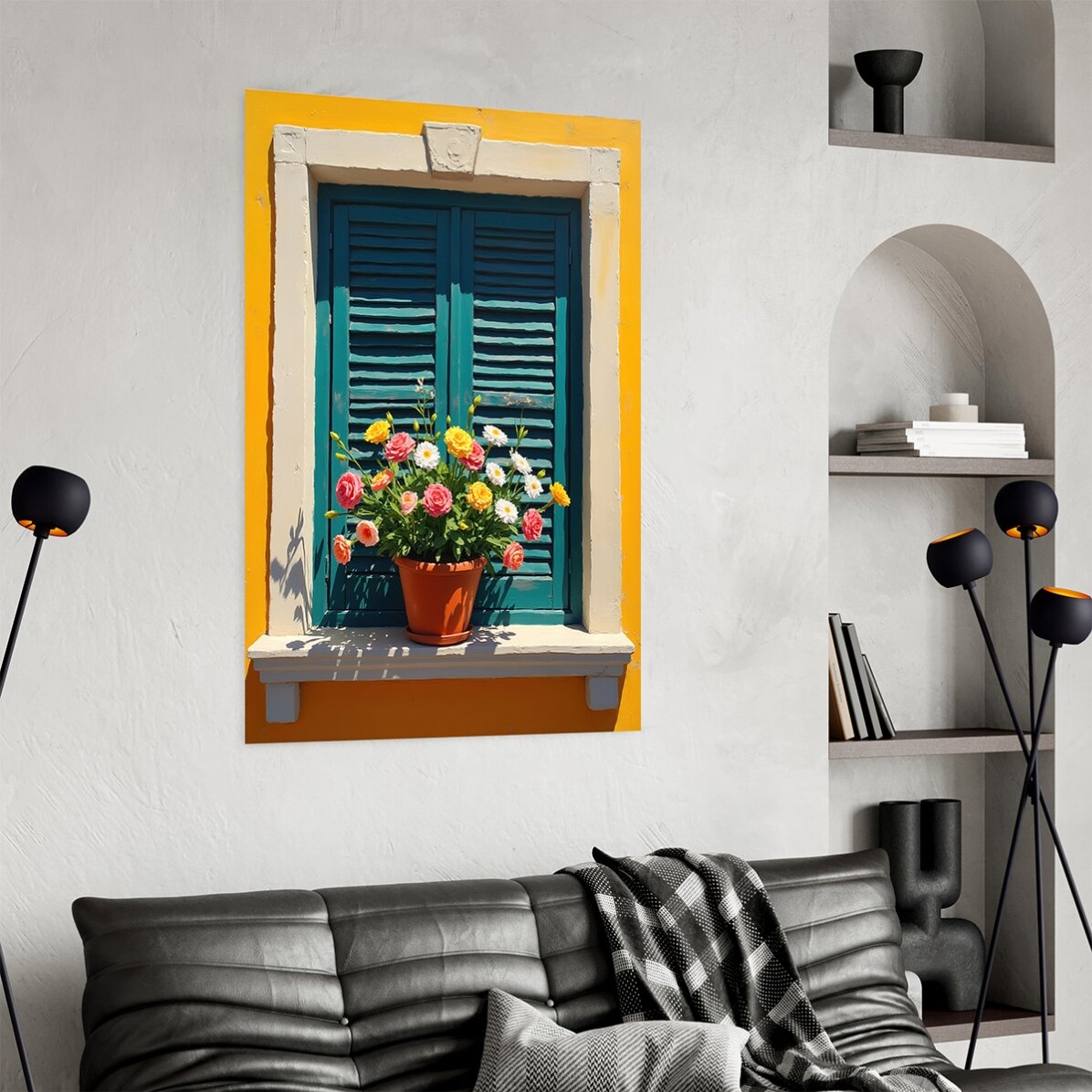 Poster Window with flower pot