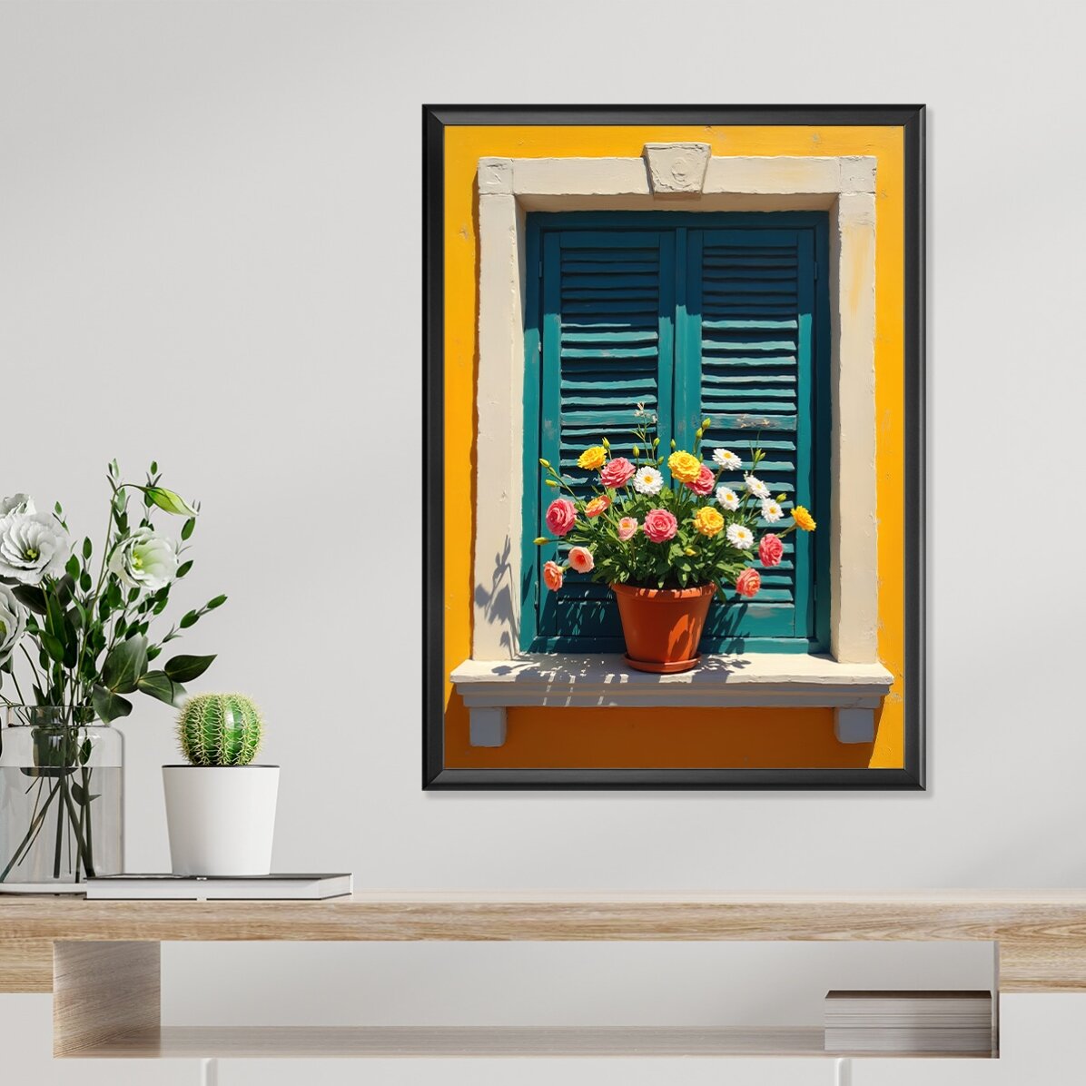 Poster Window with flower pot