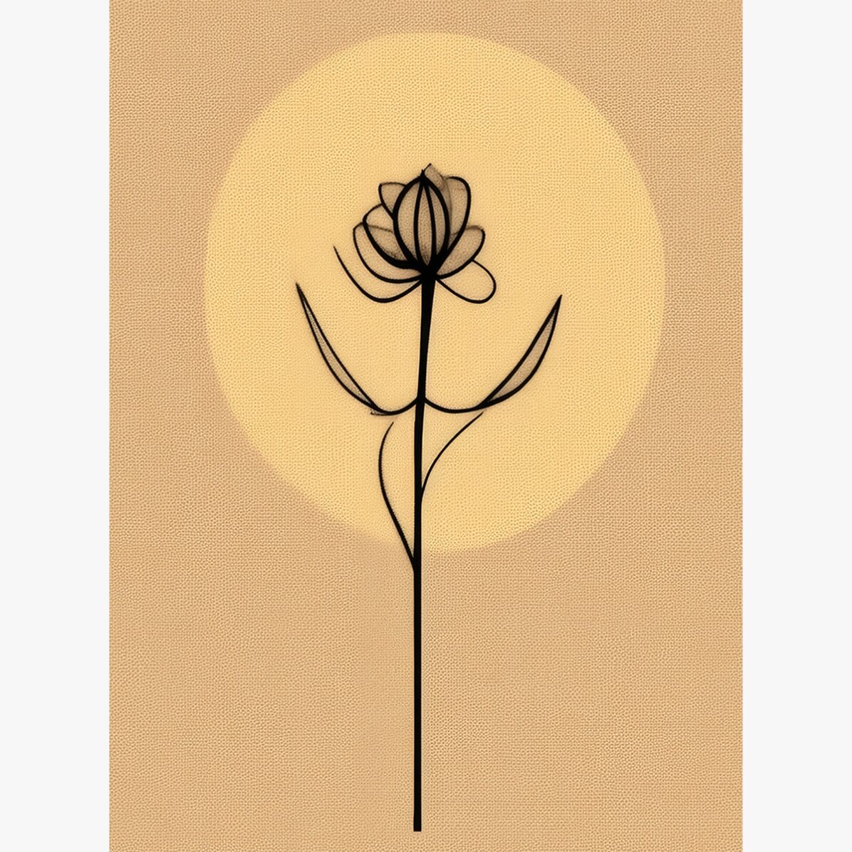 Poster con fiore minimalista in stile line art