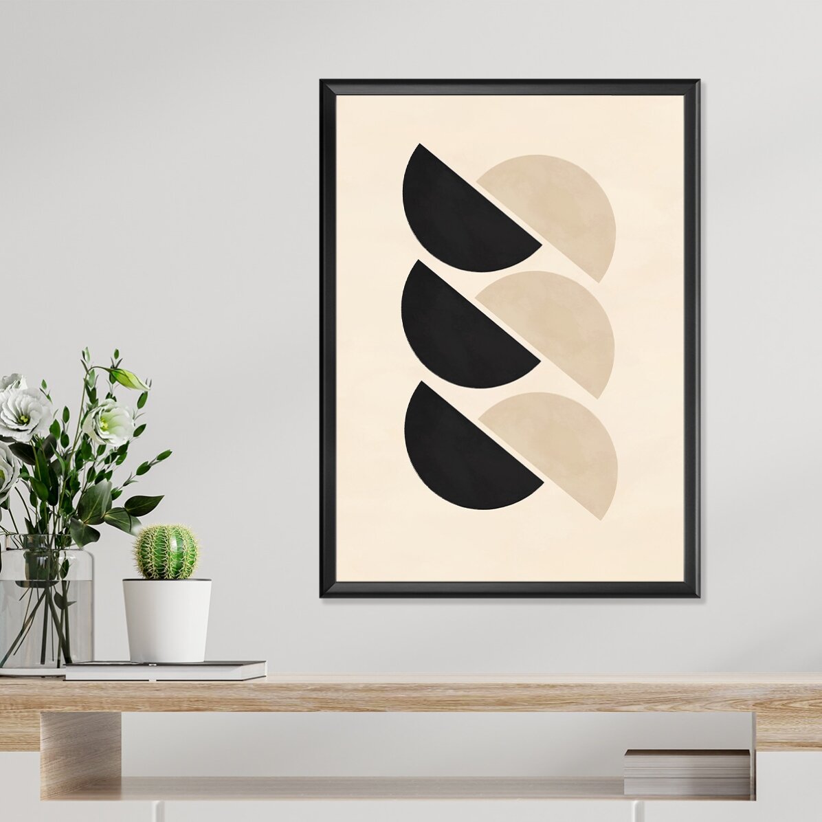 Poster con forme geometriche minimaliste, semicerchi