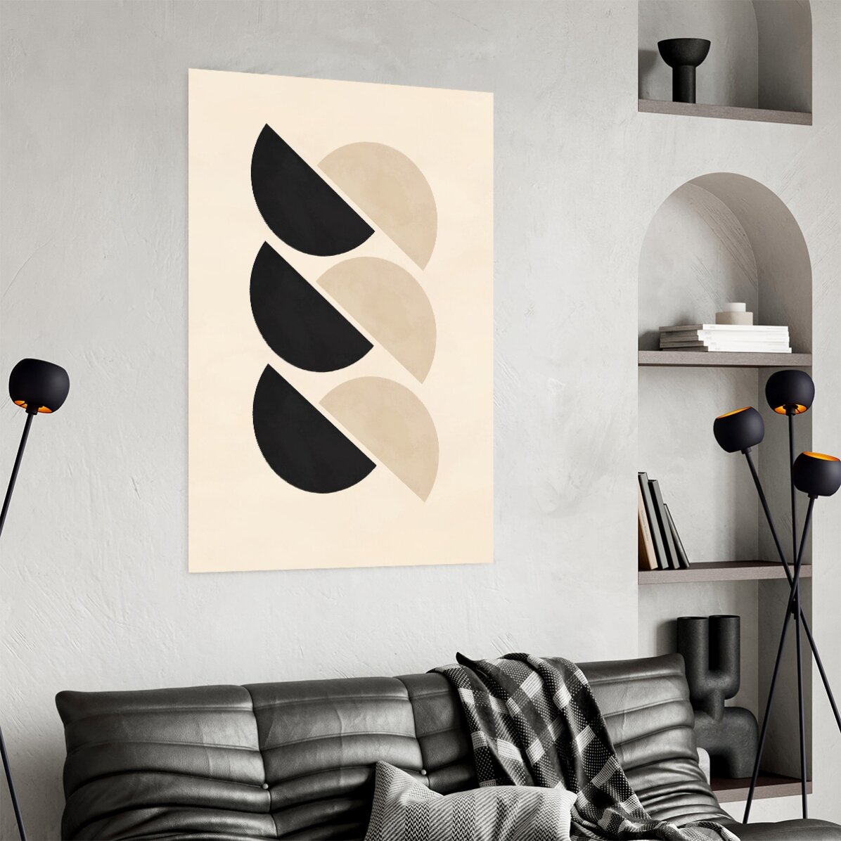 Poster con forme geometriche minimaliste, semicerchi
