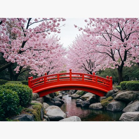 Japanese Garden Poster - Cherry Blossoms