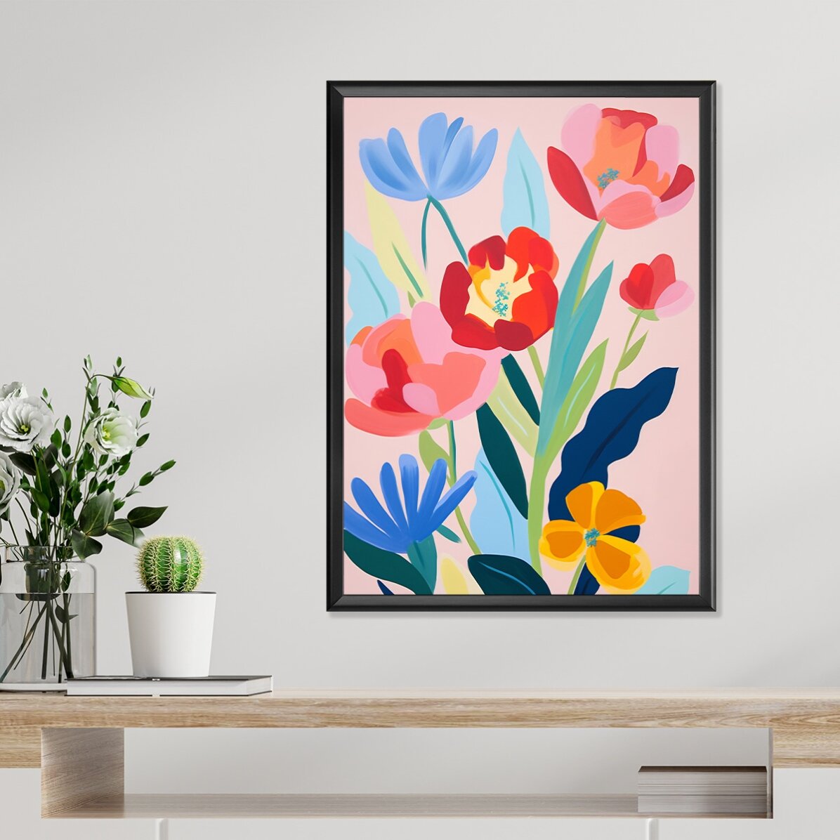 Poster con illustrazione di fiori colorati, disegnati 2