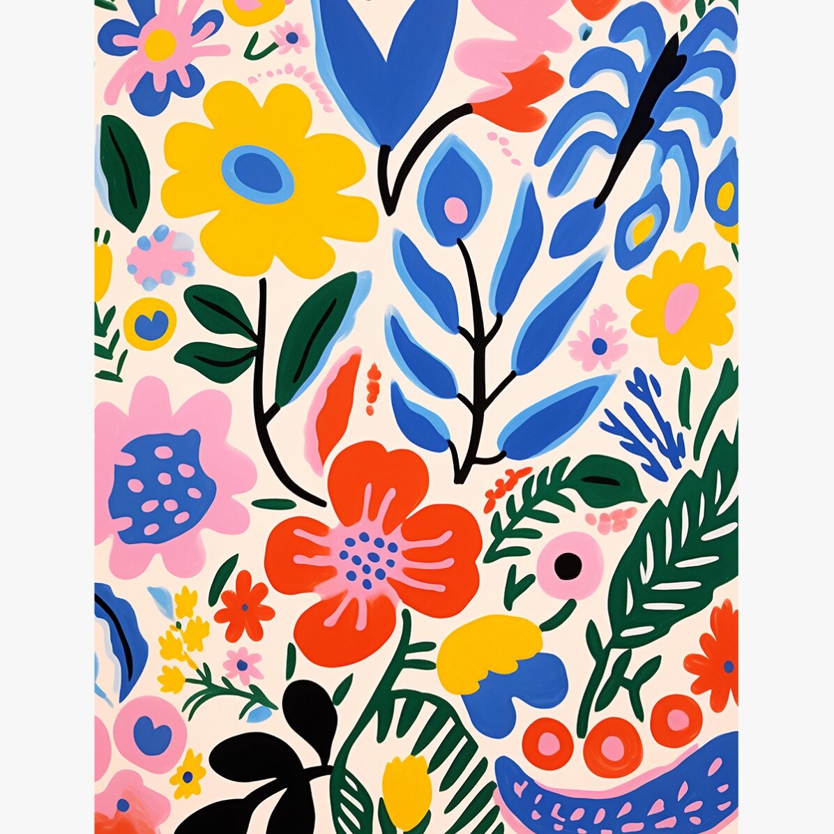 Poster con illustrazione di fiori colorati, disegno n. 3