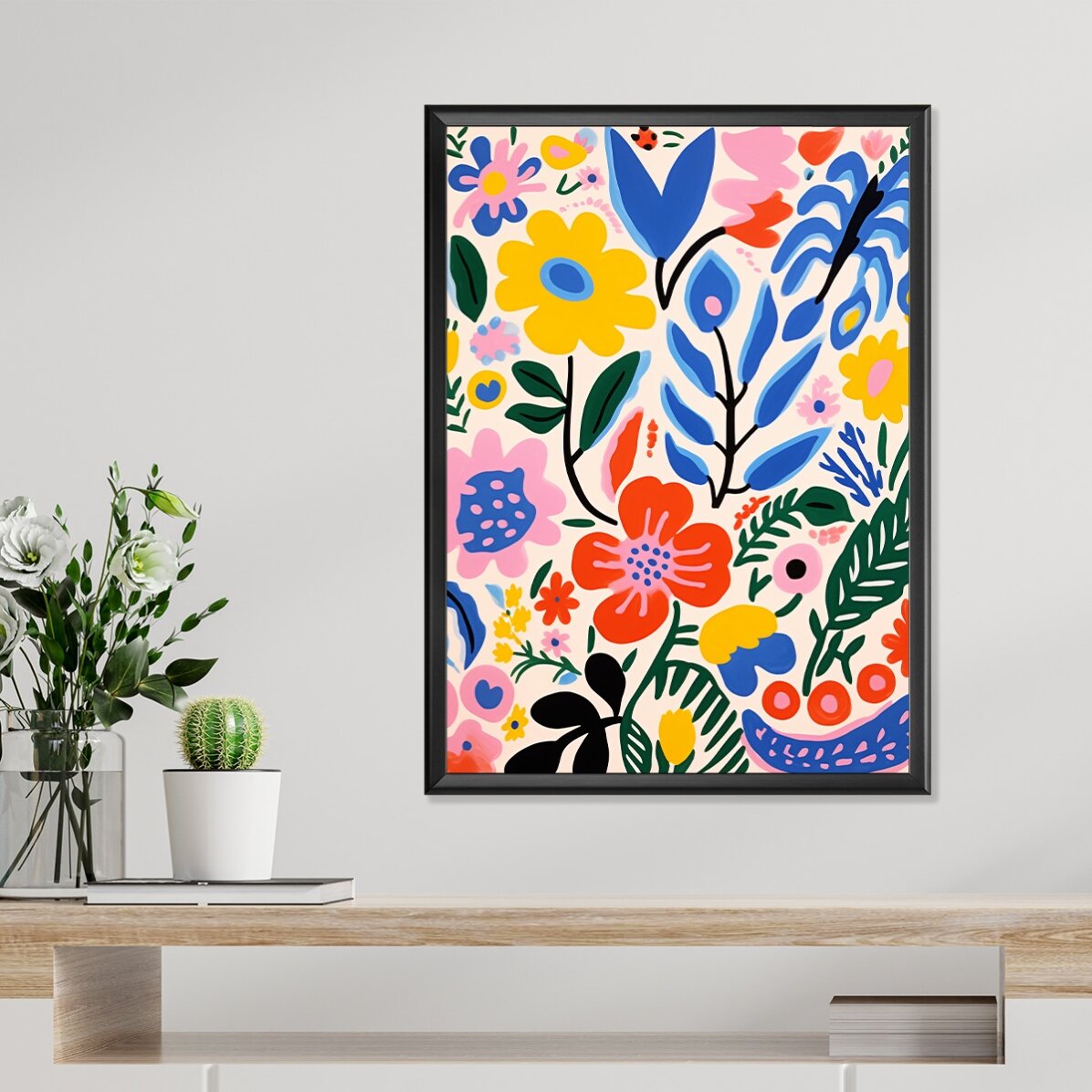 Poster con illustrazione di fiori colorati, disegno n. 3