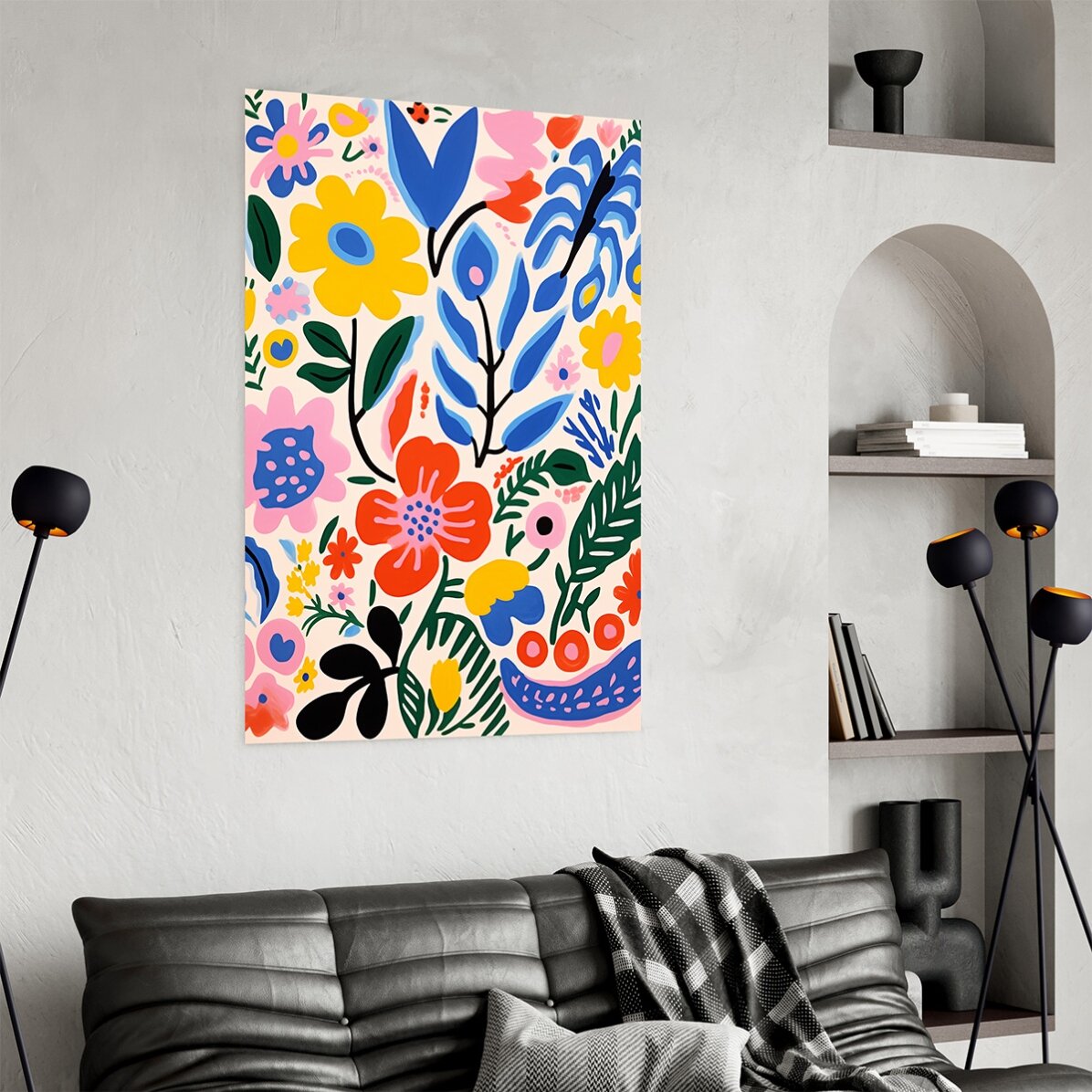 Poster con illustrazione di fiori colorati, disegno n. 3