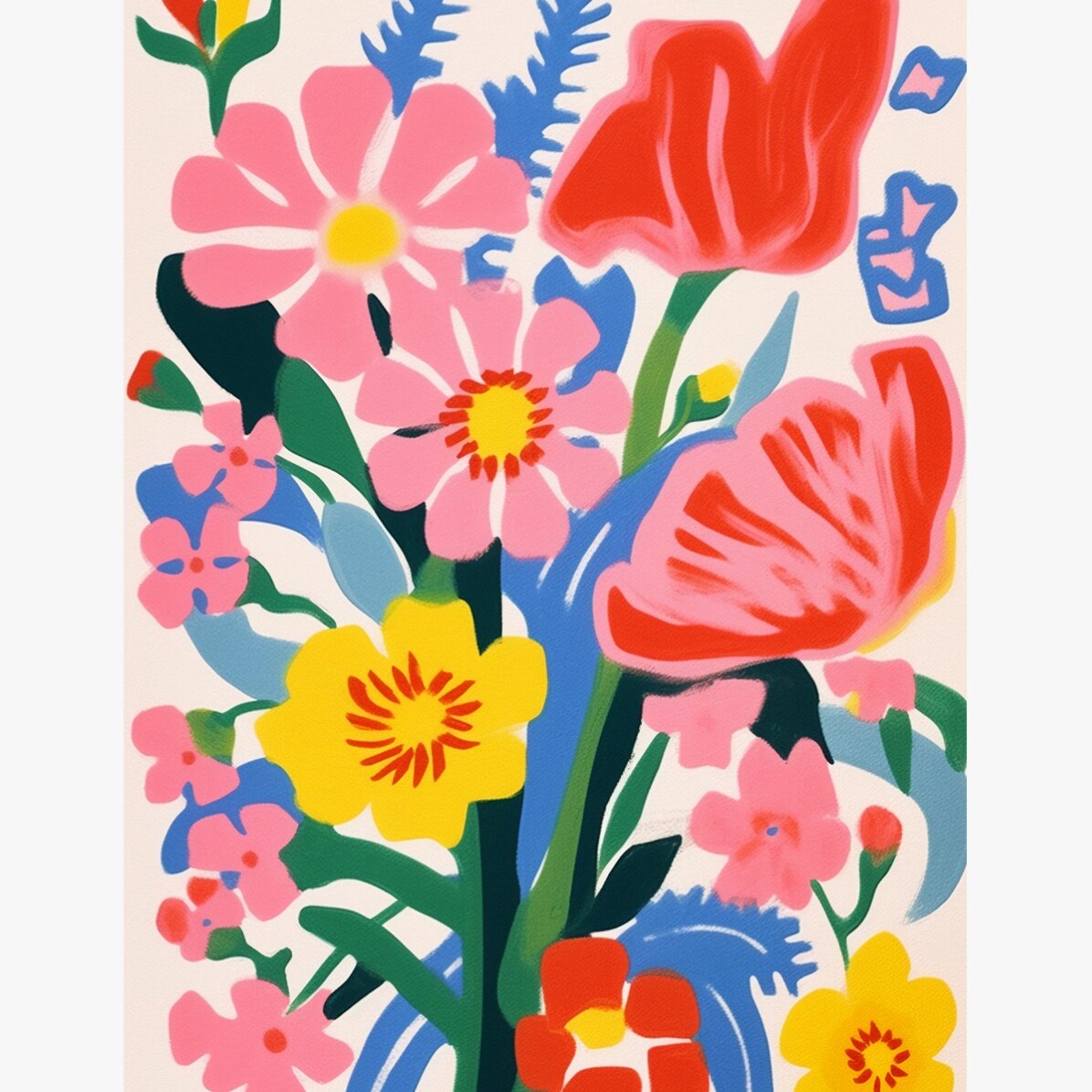 Poster con illustrazione di fiori colorati, disegno 1