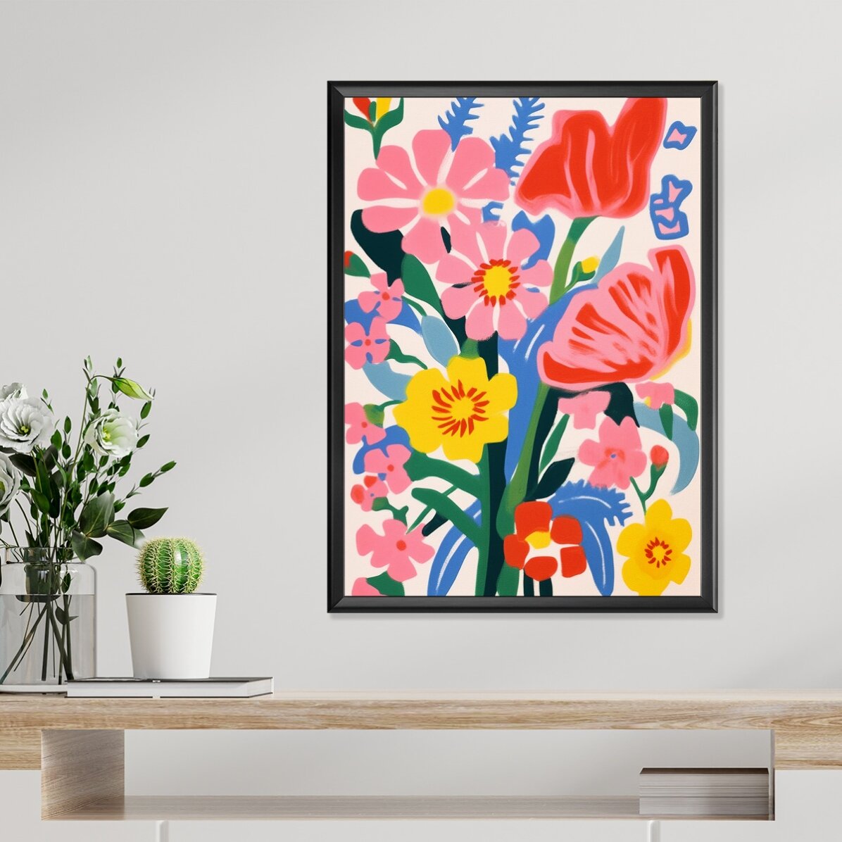 Poster con illustrazione di fiori colorati, disegno 1
