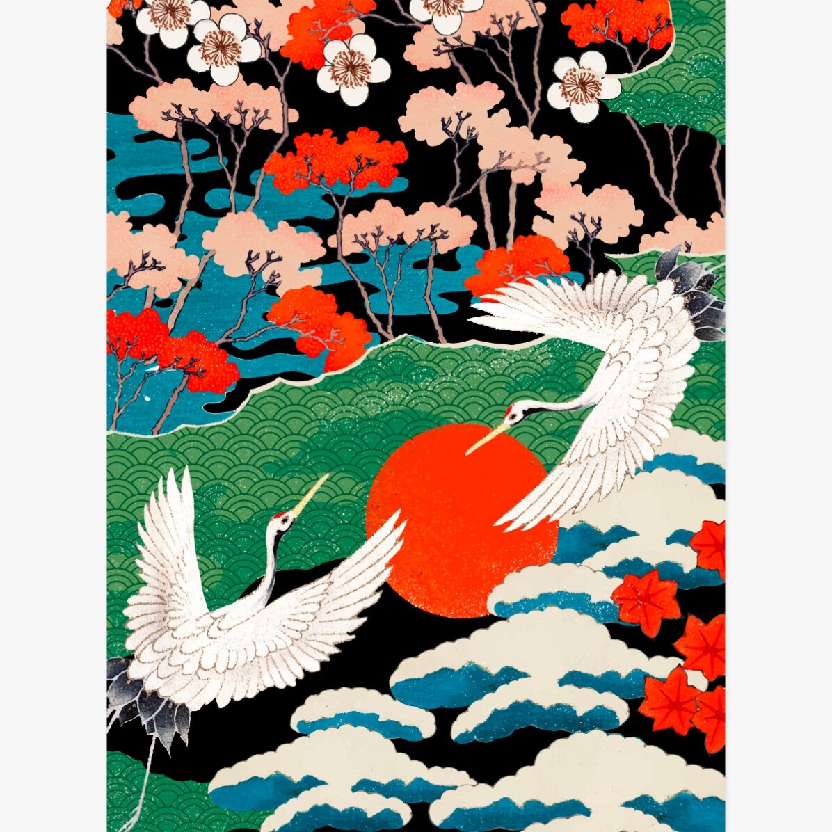 Poster con illustrazione giapponese