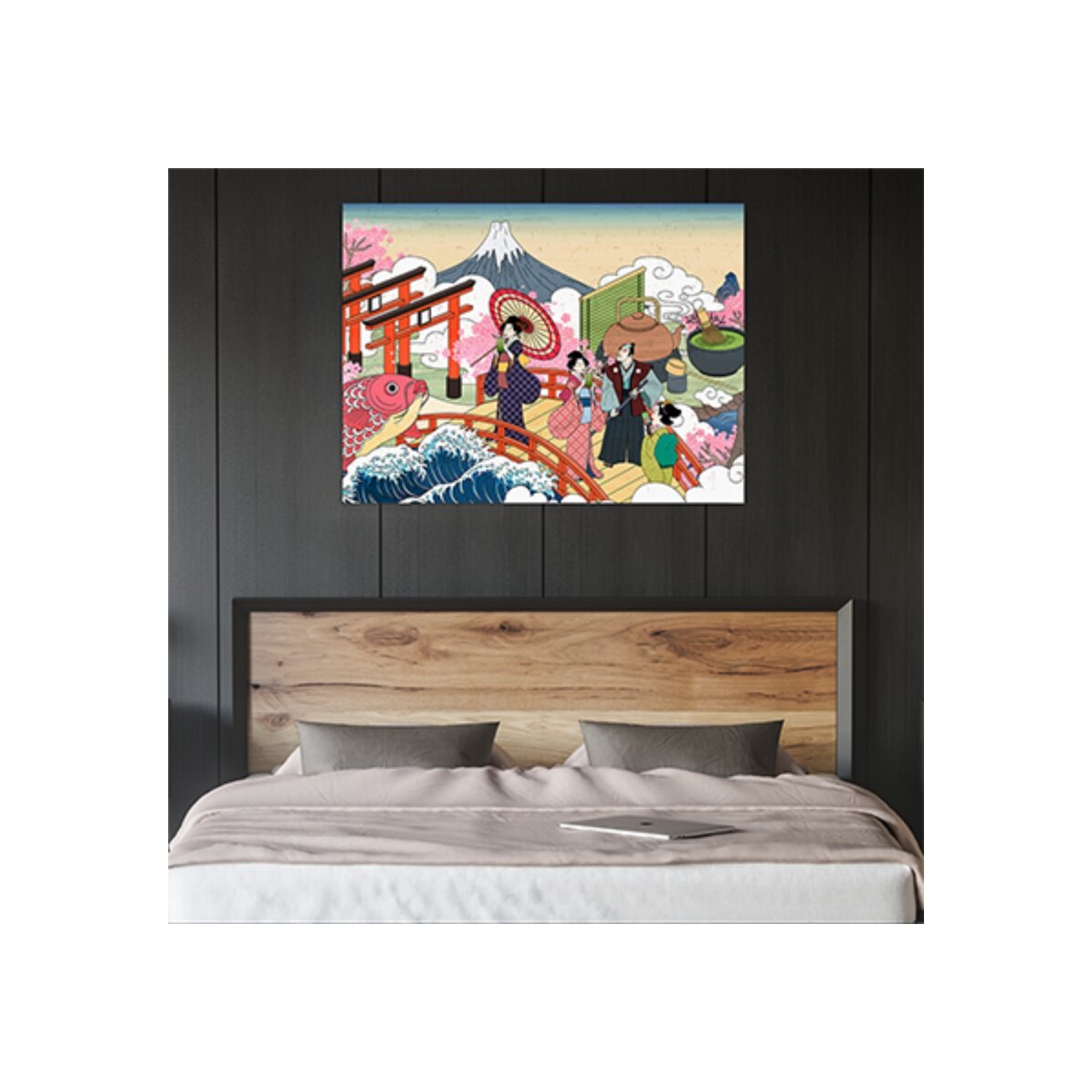 Poster con illustrazione retrò giapponese