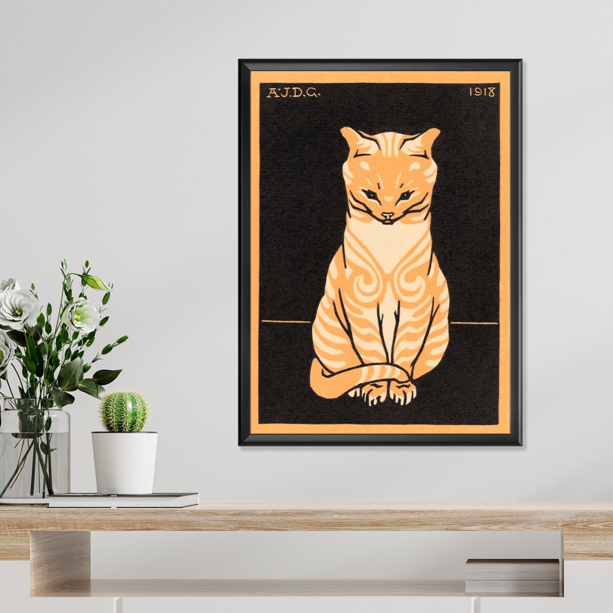 Poster di Julie de Graag, “Sitting cat”, 1918