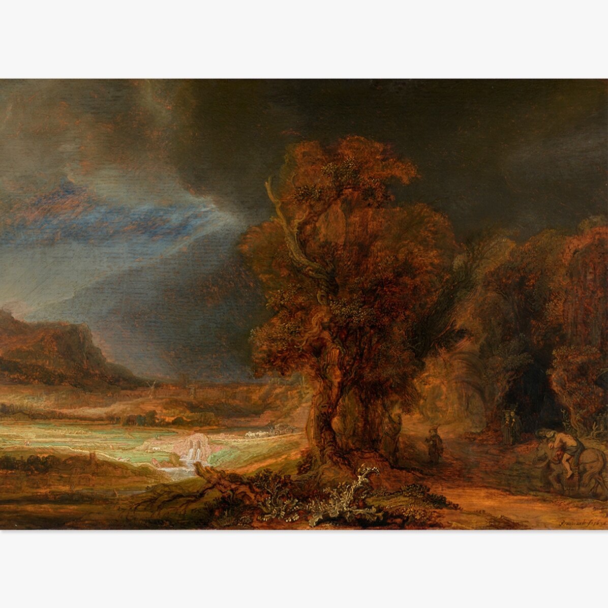 Poster in formato orizzontale - Rembrandt van Rijn - Paesaggio con il buon samaritano, 1638