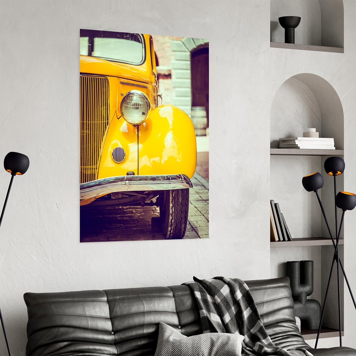 Poster: Auto vintage gialla