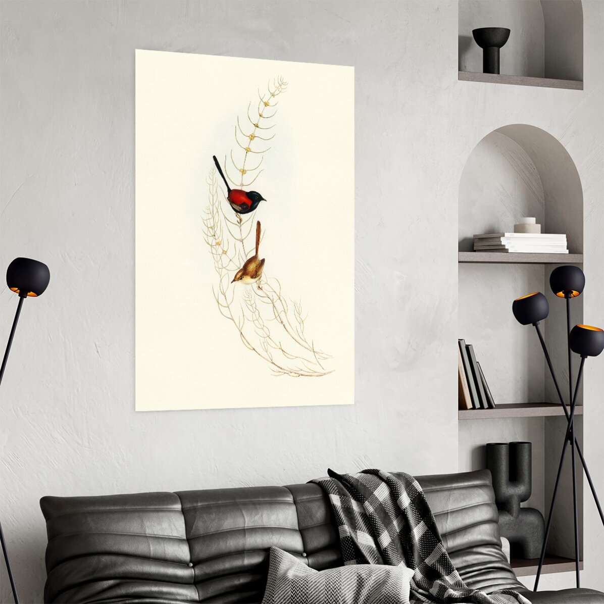 Poster “Uccelli colorati su un ramo”