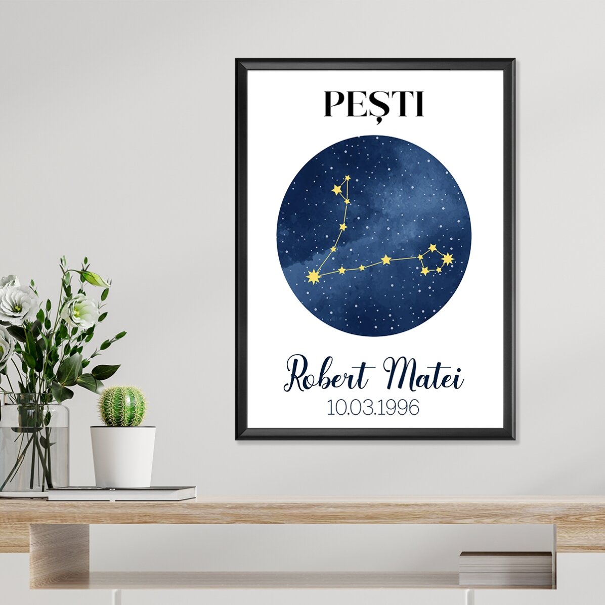 Poster personalizzato con testo - La costellazione del segno zodiacale dei Pesci