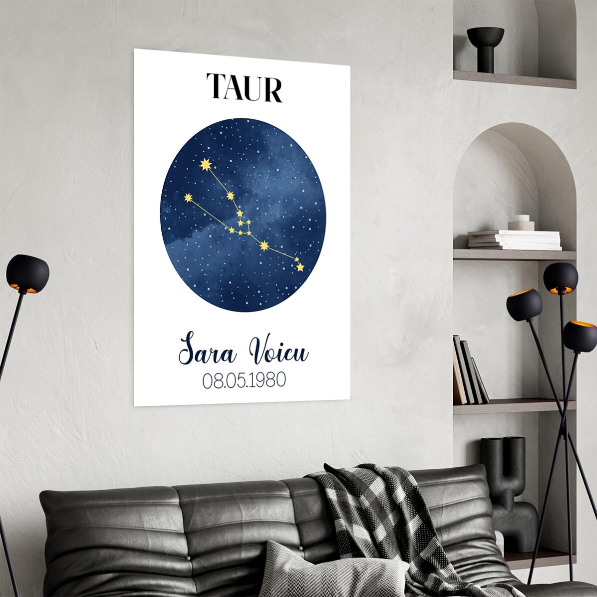 Poster personalizzato con testo - La costellazione del segno zodiacale del Toro