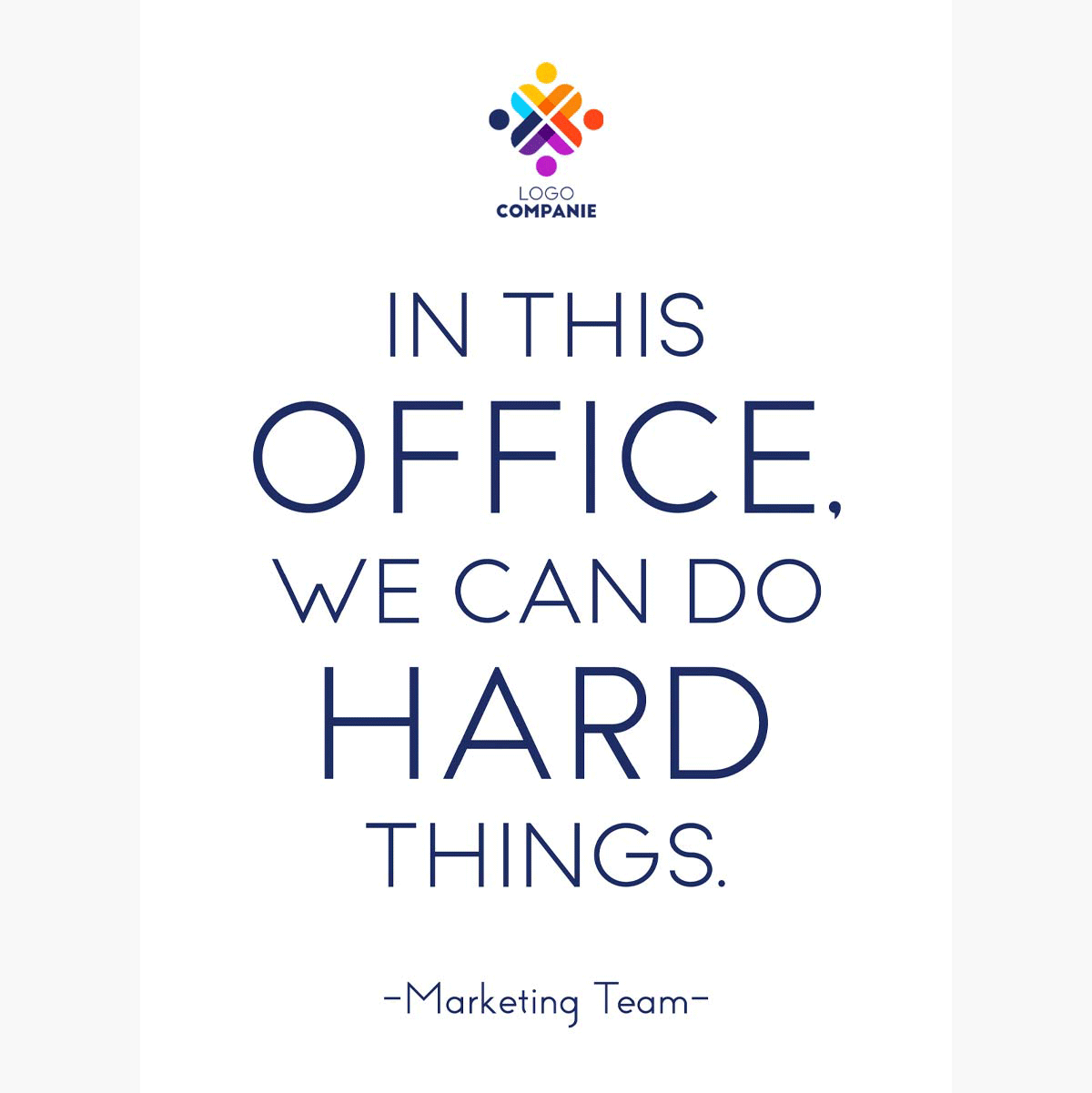 Poster personalizzato con testo e logo - Hard Things