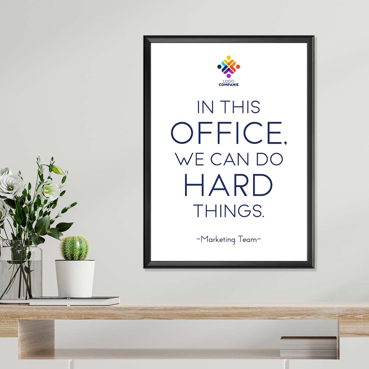Poster personalizzato con testo e logo - Hard Things