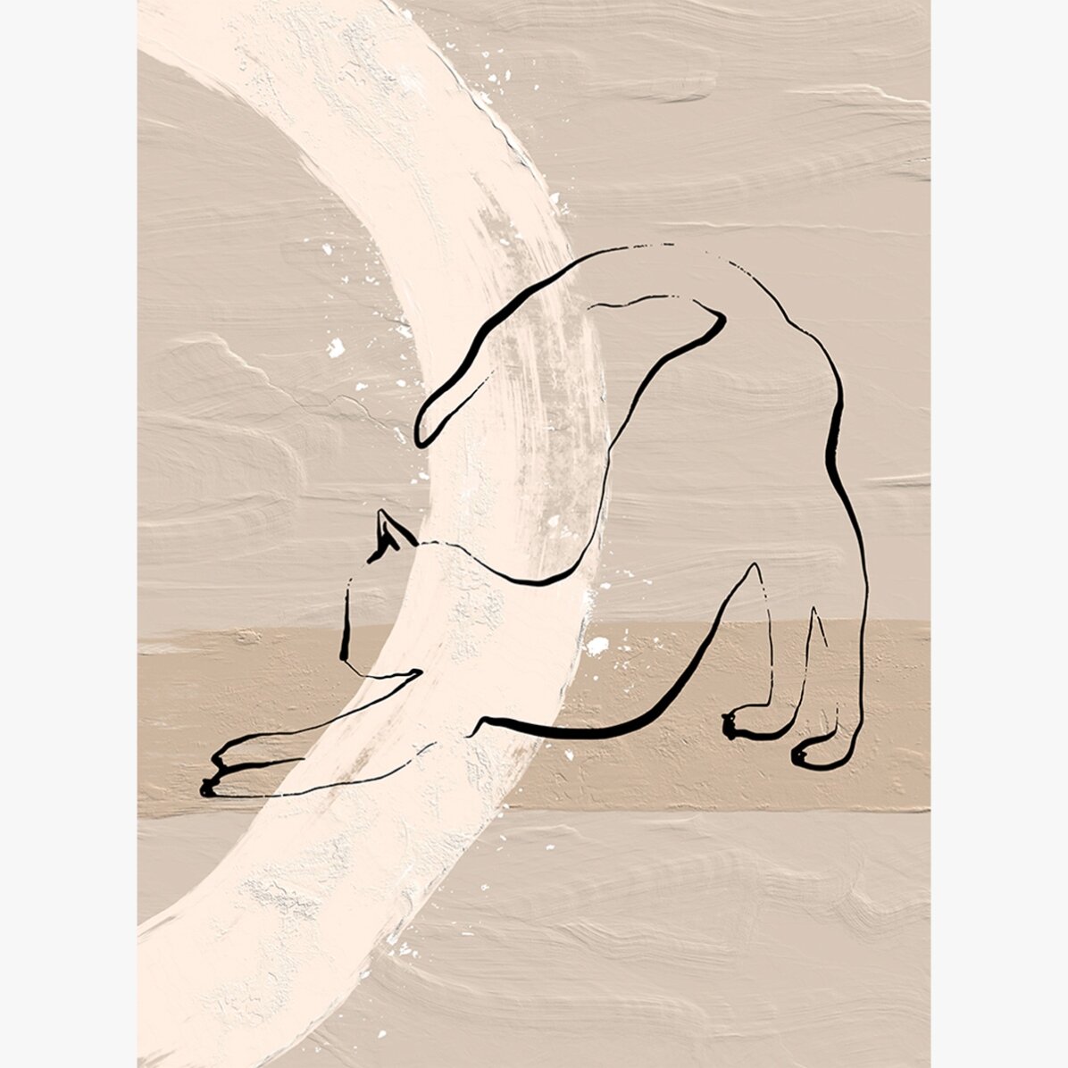 Poster con gatto in stile minimalista, disegno al tratto