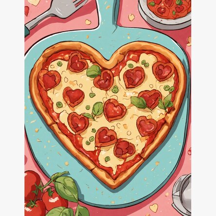 Pizza Heart Poster