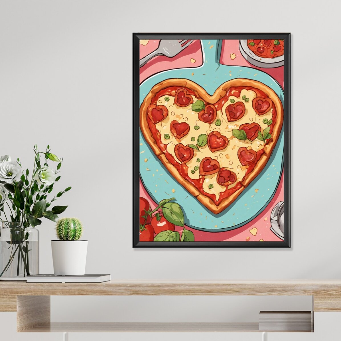 Poster "Pizza a forma di cuore"