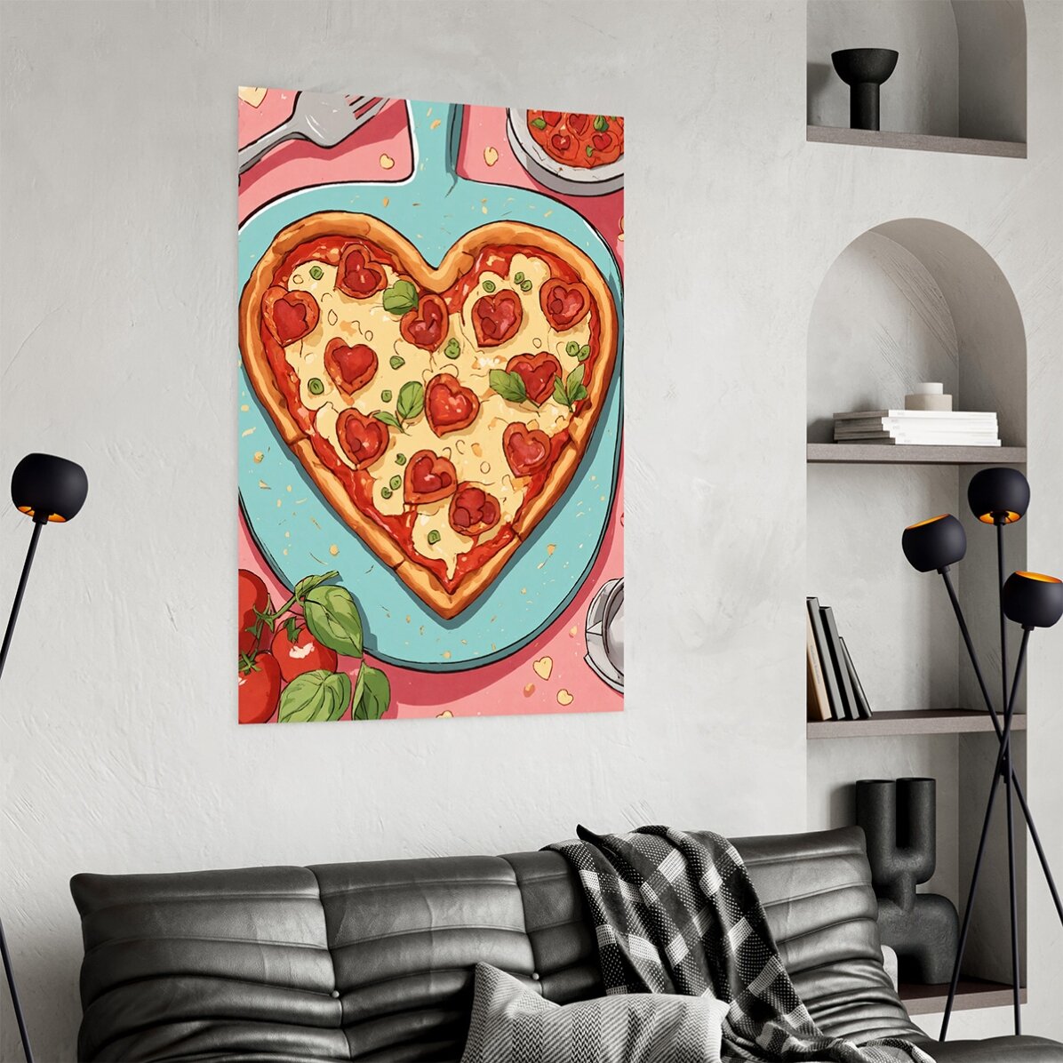 Poster "Pizza a forma di cuore"