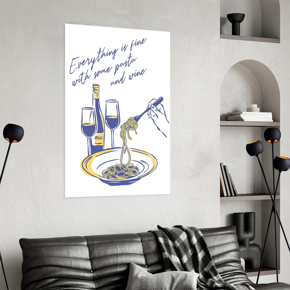 Poster “Some Pasta & Wine”