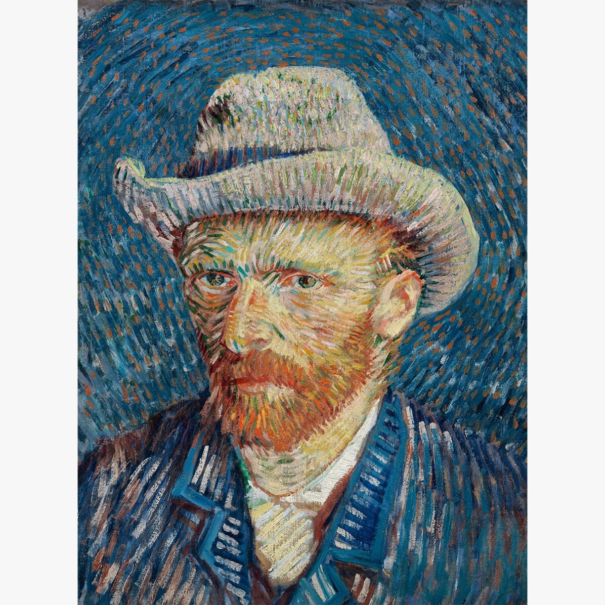 Poster di Vincent van Gogh, Autoritratto con cappello di feltro grigio, 1887