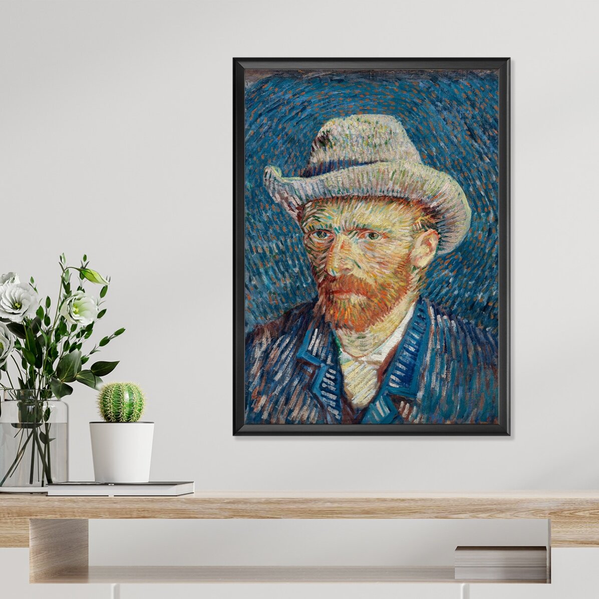 Poster di Vincent van Gogh, Autoritratto con cappello di feltro grigio, 1887