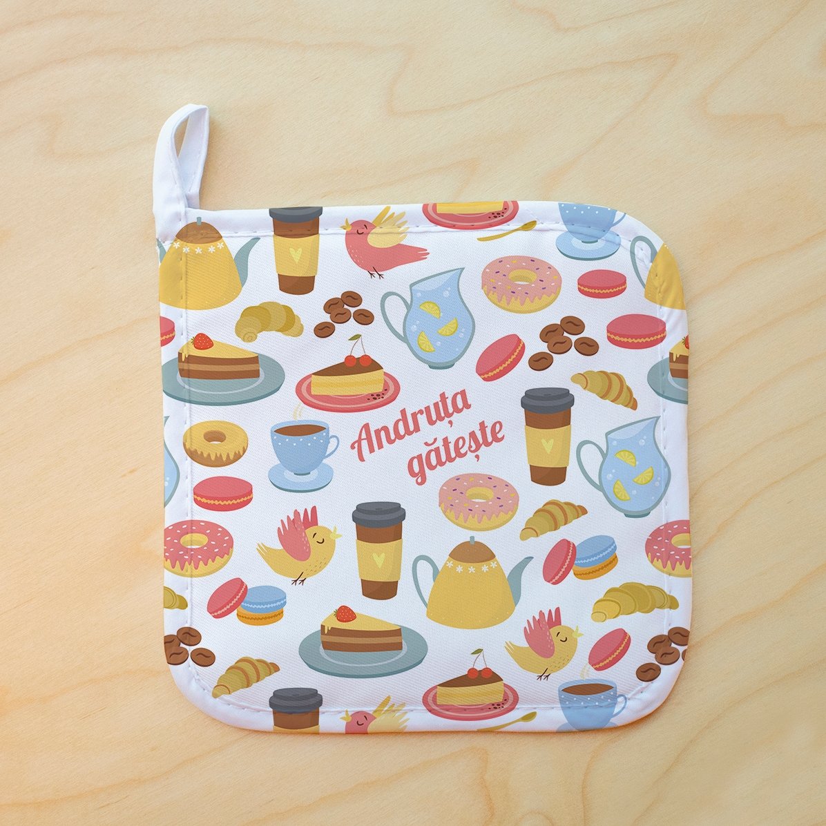 Supporto per pentole calde personalizzato con scritta - Modello "cookies"