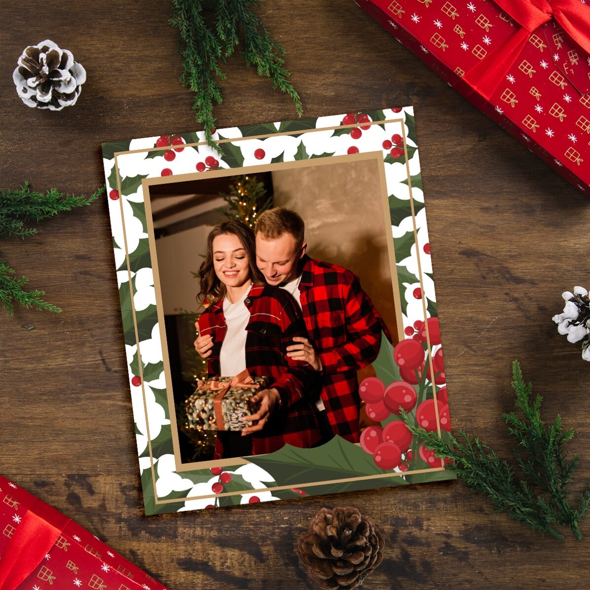 Foto personalizzata 10x12 cm a tema natalizio