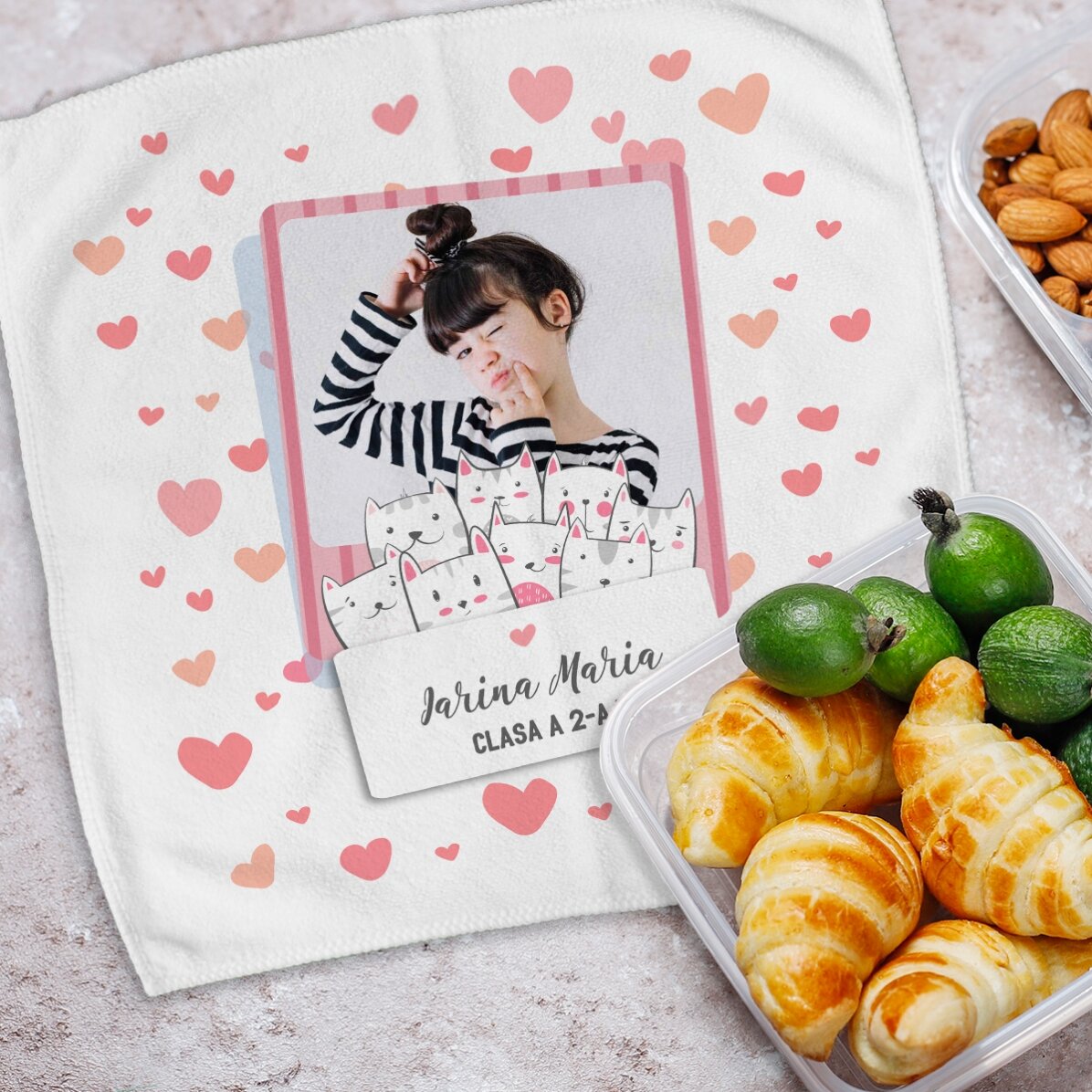 Asciugamano personalizzato con nome e foto - Kitty