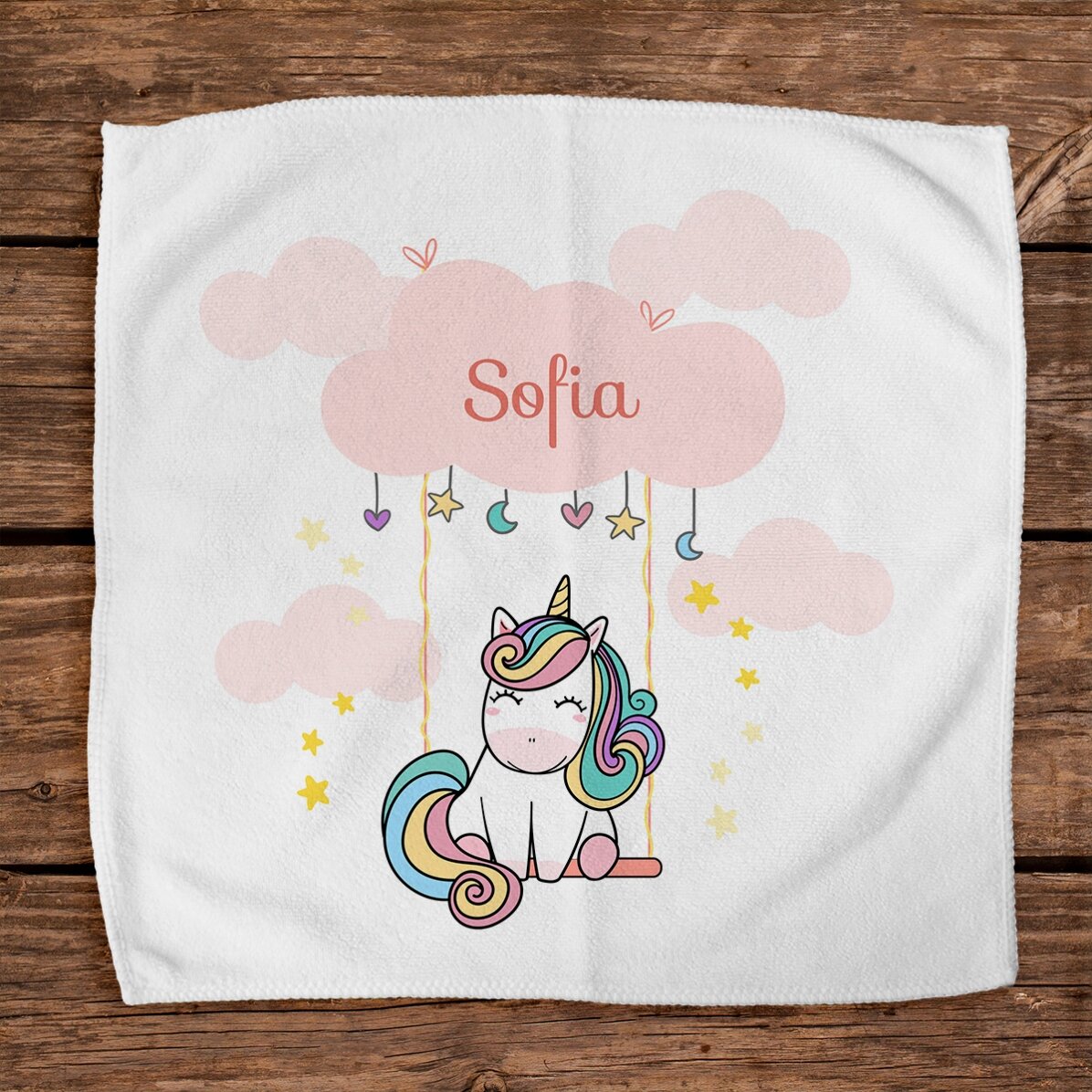 Asciugamano personalizzato con scritta per bambini - Cute Unicorn