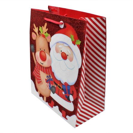 Sacchetto regalo - modello Babbo Natale con renna