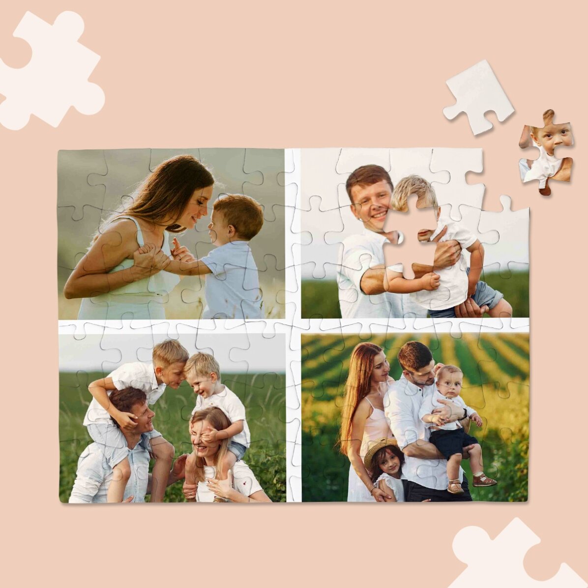 Puzzle personalizzato con 4 foto, 20x15 cm